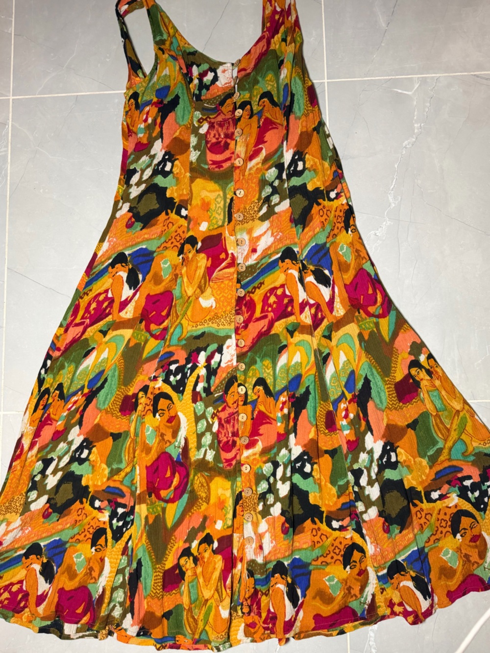 Vibrant Multi-Color Button-Front Cotton dress
